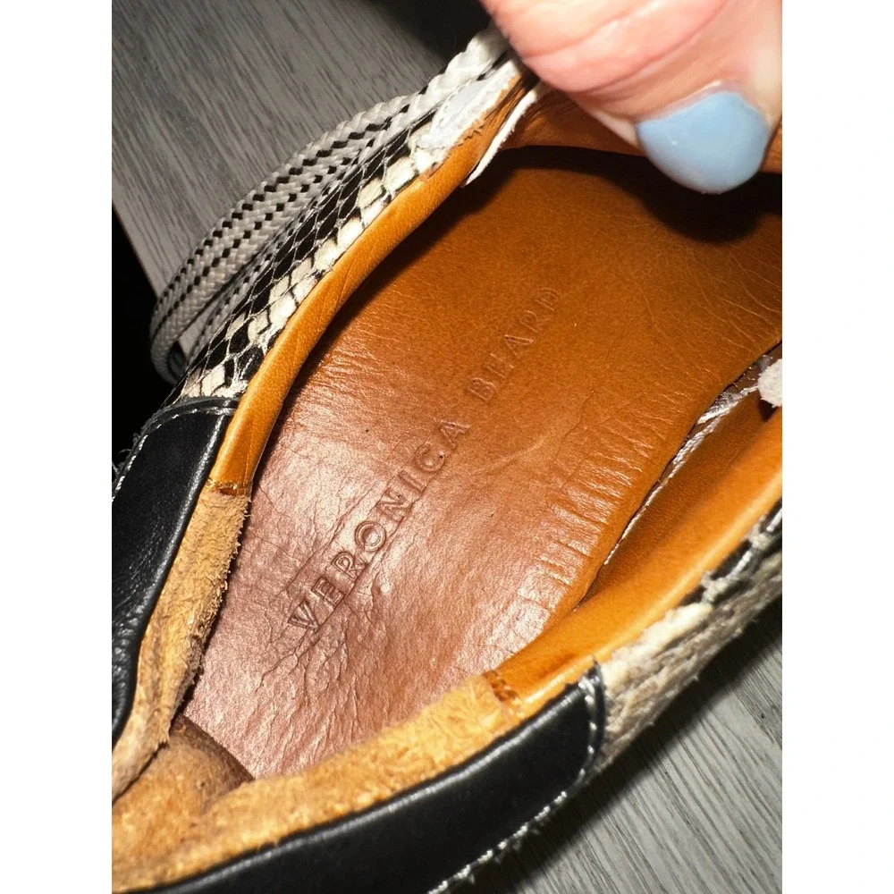 Veronica Beard‎ Snake Print Leather Lace Up Low Top Sneakers Women Size 7